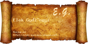 Elek Gyöngyi névjegykártya