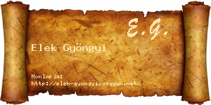 Elek Gyöngyi névjegykártya