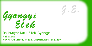 gyongyi elek business card