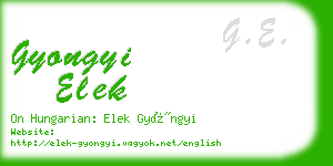 gyongyi elek business card